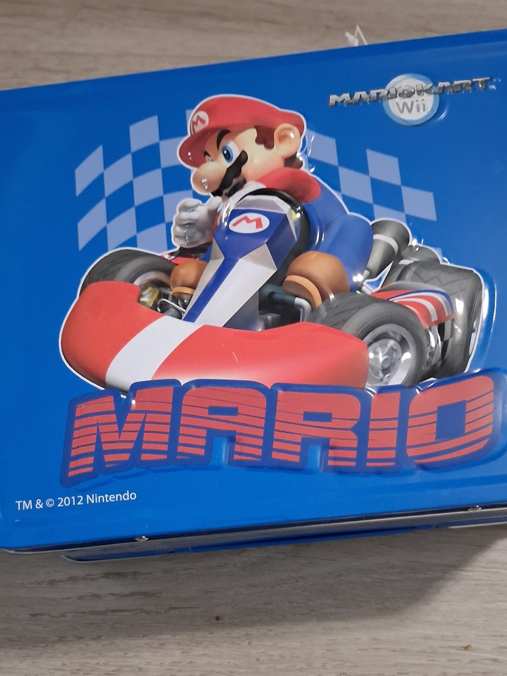 Nintendo Mario Kart Wii Blue Mario Collectible Game Tin